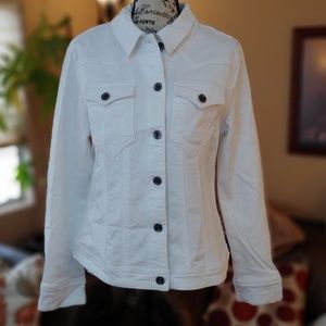 PARASUCO-WHITE DENIM JACKET - Women's Size L(NEW)